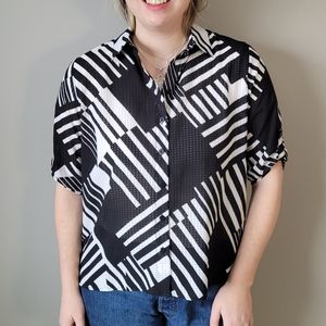 Black and white graphic shirt